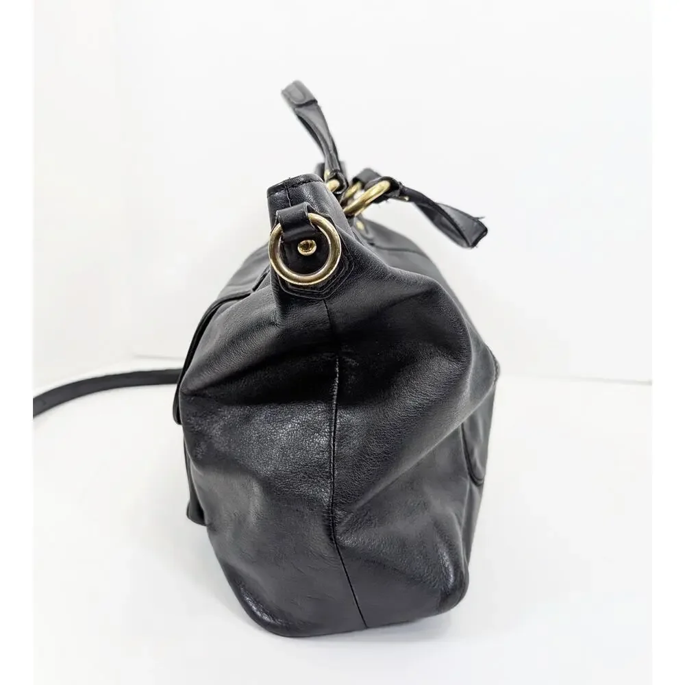 Coach Izzy Leather Carryall Satchel Bag Black Double Handle Purse F24683